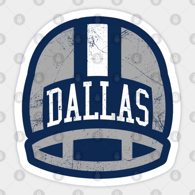 Dallas Retro Helmet - Navy Sticker by KFig21